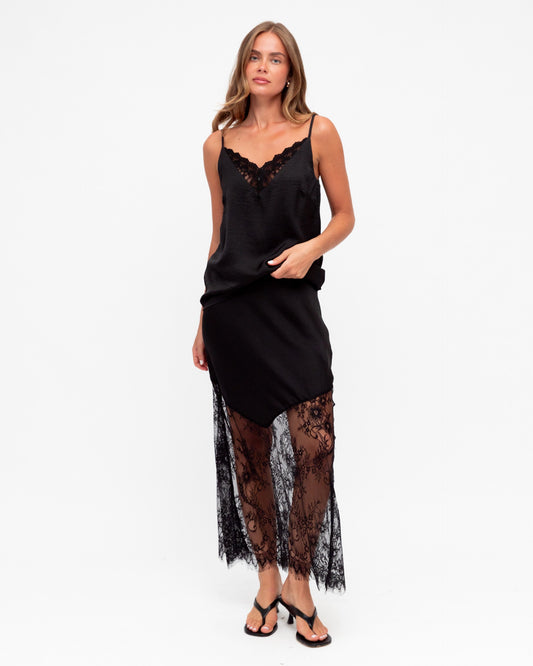 PH12187/H - SATIN LACE SLIP SKIRT