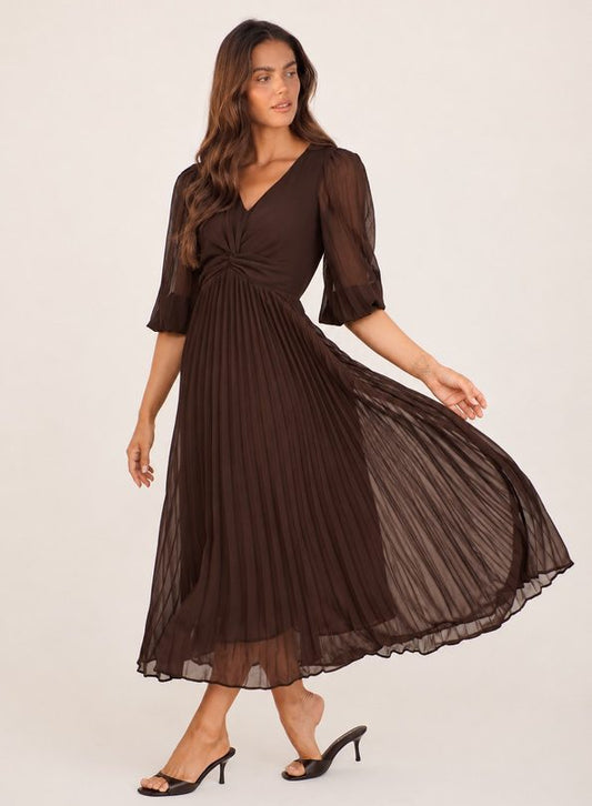 XW20628-2J  Pleated Midi Dress