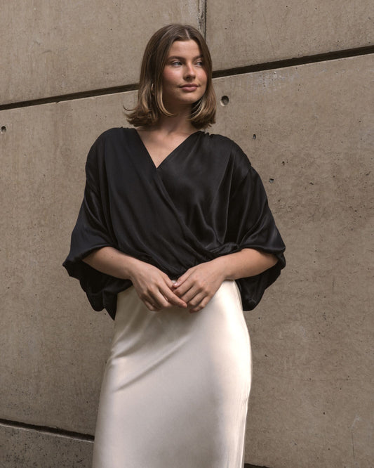 TF7205-100/O - PLAIN SATIN CROSS OVER TOP
