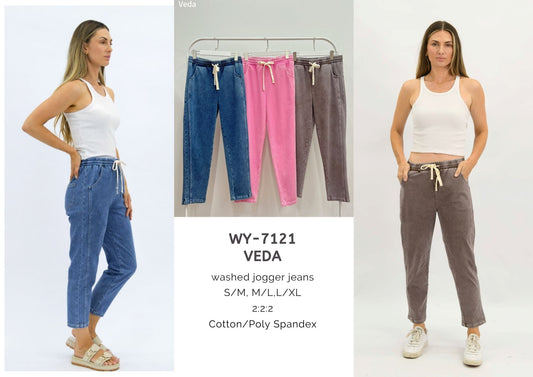 WY-7121 - Veda washed jogger jeans
