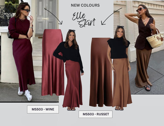 MS503 ELLE BIAS CUT SATIN SKIRT may