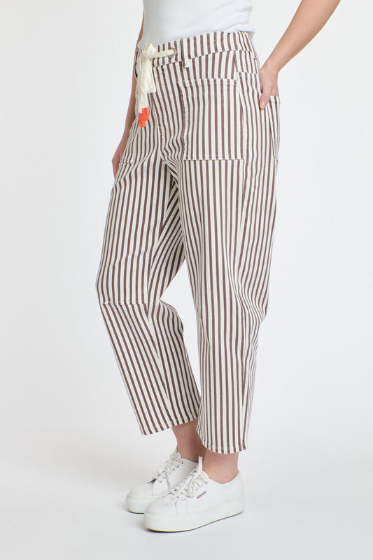 CARTER BARREL JEAN  PDN86MJ CHOC STRIPE