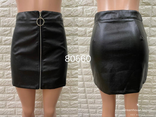 80560/O MINI SKIRT PLEATHER
