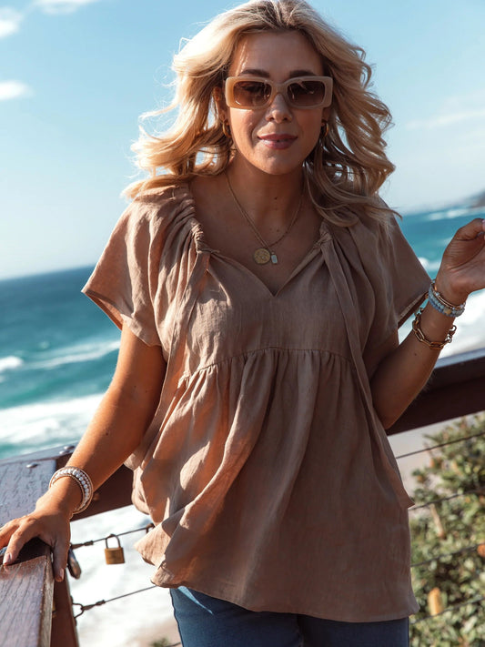 S22T59G7 TAN AYLA SHIRT/O