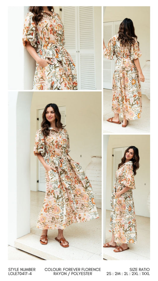 LOLE70417-4/O FOREVER FLORENCE MAXI