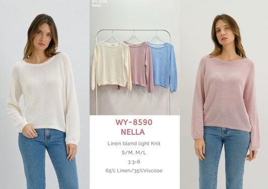 WY-8590/O Nella Linen blend light Knit