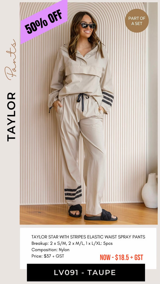 LV091-/O TAUPE TAYLOR SPRAY PANTS