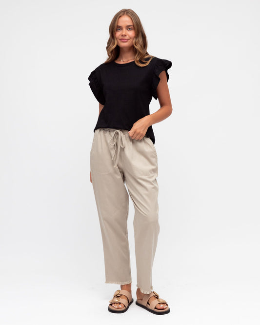 LOL70413/O FRILL SLEEVE TEE