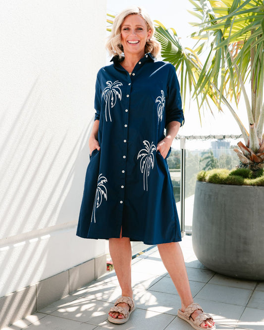 SP-A529-/H - NAVY/WHITE DRESS