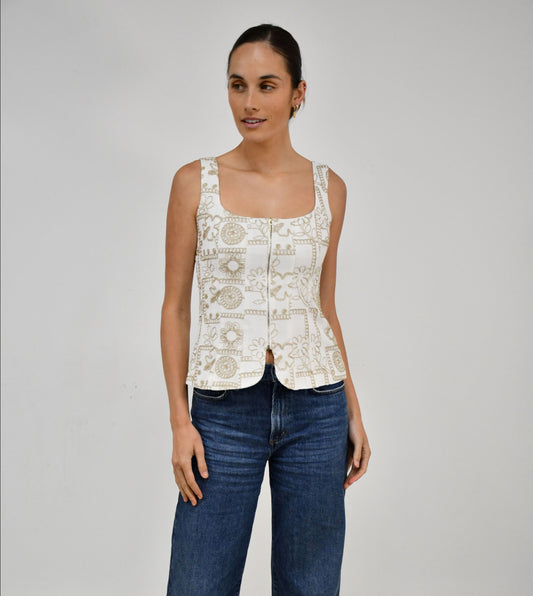 LA1807-2J - GOLD SQUARE NECK CAMI