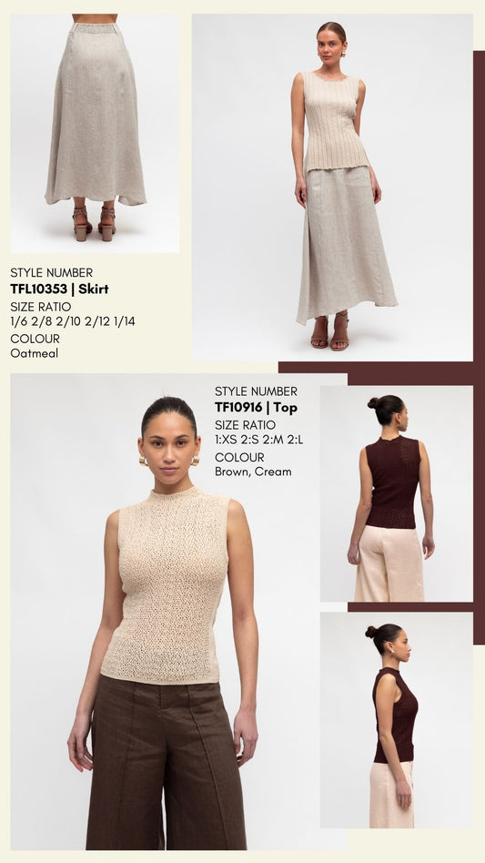 TFL10353/O LINEN SKIRT