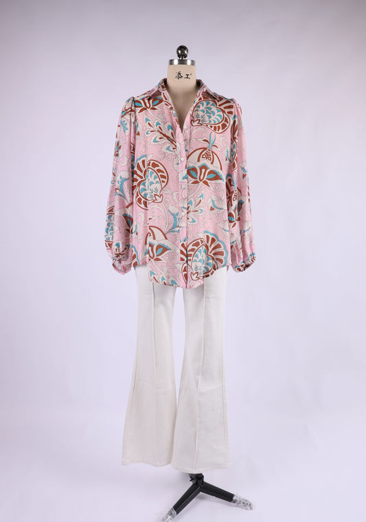 VH23056-S/O PINK PAISLEY SHIRT