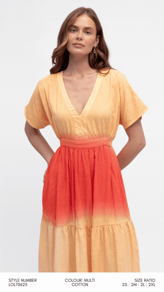 LOL70623/O SUNKISSED TYE DYE MAXI