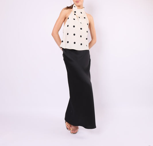VK0001 SATIN MIDI SKIRT