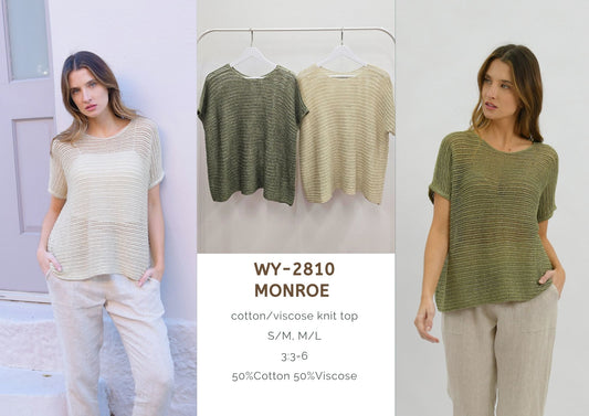 WY-2810/O Monroe cotton/viscose knit top