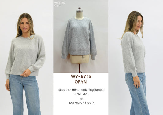 WY-6745/O Oryn subtle shimmer detailing jumper