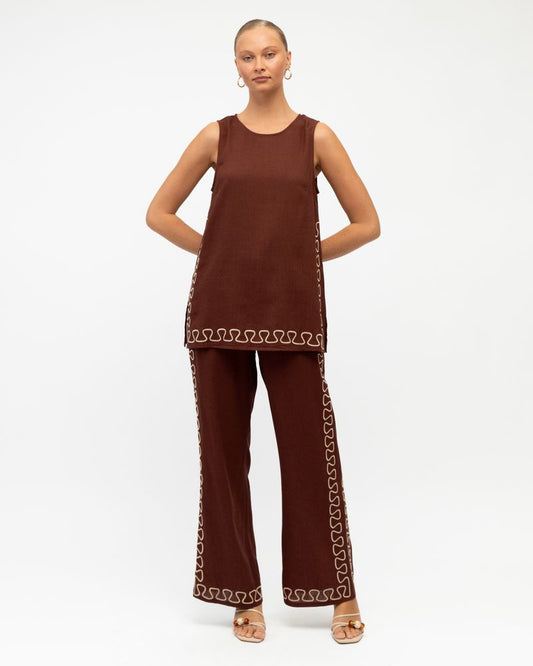 TF11650/O EMBROIDERED ROP PANT