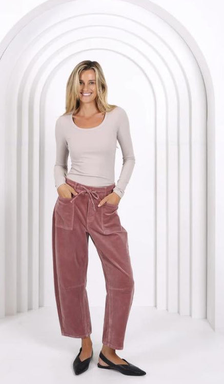 LEO BARREL CORDUROY-PDN87MJ - DUST PINK