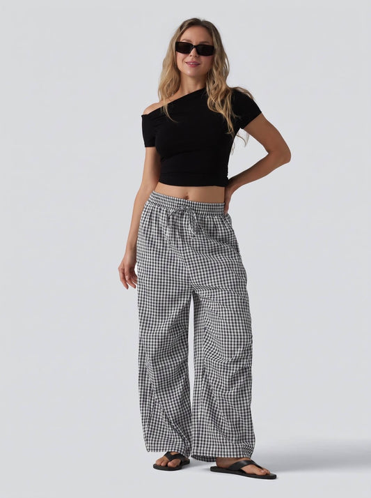SM_ASJP_8839 - Vintage baggy gingham cotton pants