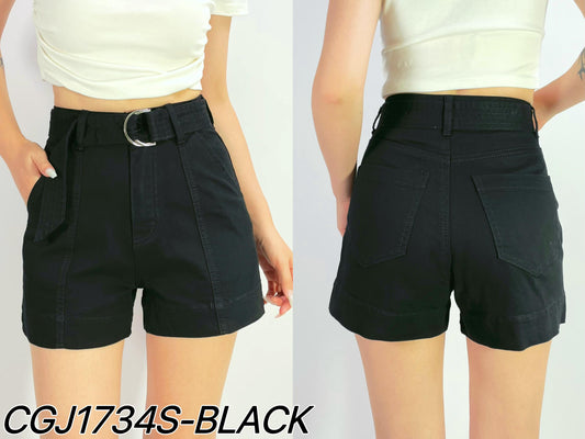 CGJ1734 - DENIM SHORTS WITH BELT