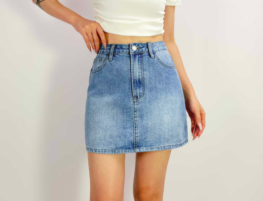 CGK1727 DENIM MINI SKIRT