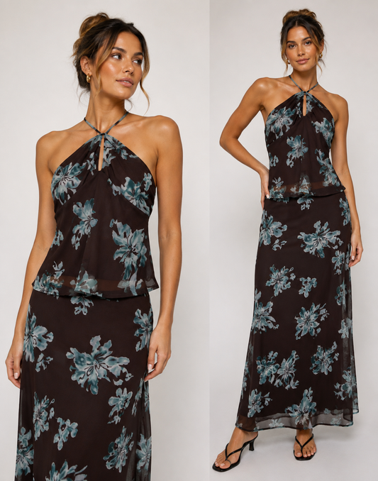 K3194/O FLORAL MAXI SKIRT