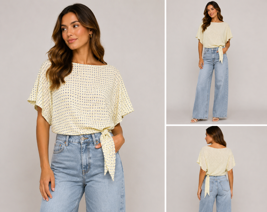 K3133/O SPOT TOP WITH TIE BACK