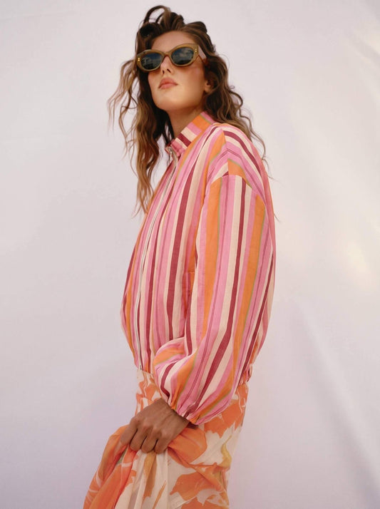 SM_YZS_0556727x - Stripe Zipper front Jacket