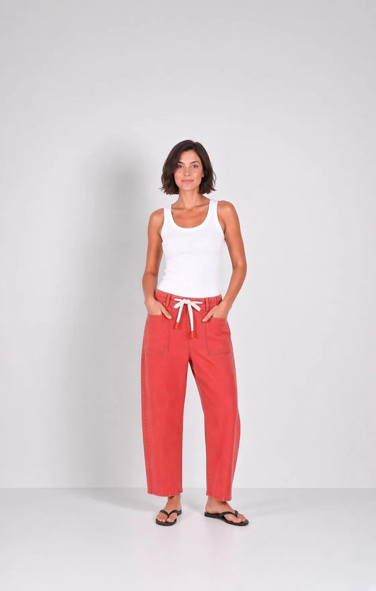 CARTER BARREL JEAN  PDN86MJ - BRANDY - SAND- POPPY RED