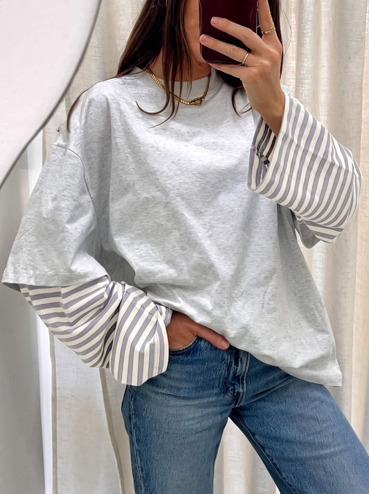 SM_ASJP_8879 - TEE WITH STRIPE SLEEVES