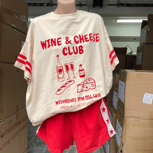 759-1 Wine and Cheese Club Short Set