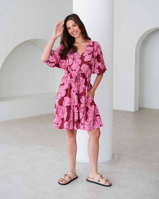 LOLE70382/O BLOOM MIDI DRESS