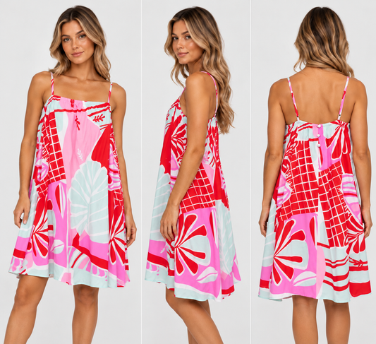 Palm Paradise Short  Swing Dress JTL1074-V