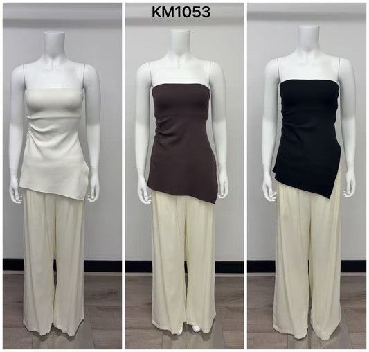 KM1053 -  STRAPLESS KNIT TOP
