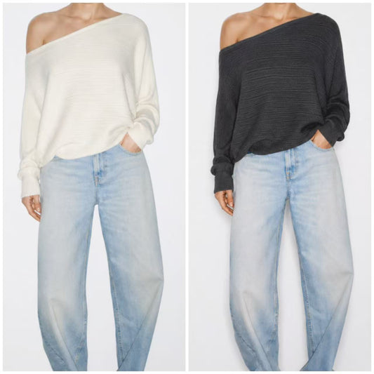 JM20265 -  POP SHOULDER KNIT