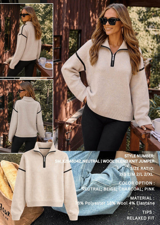 SM_K2548042/O COLLAR KNIT