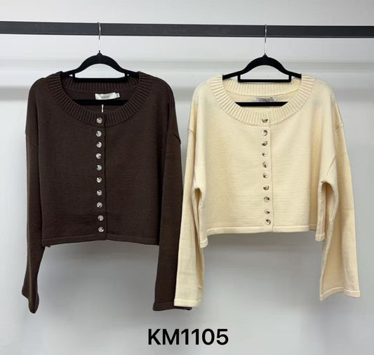 KM1105/O BUTTON UP CARDI