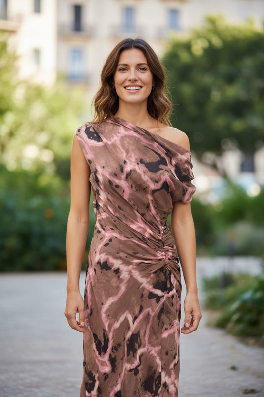 LA1774-6J - CHOCOLATE/PINK