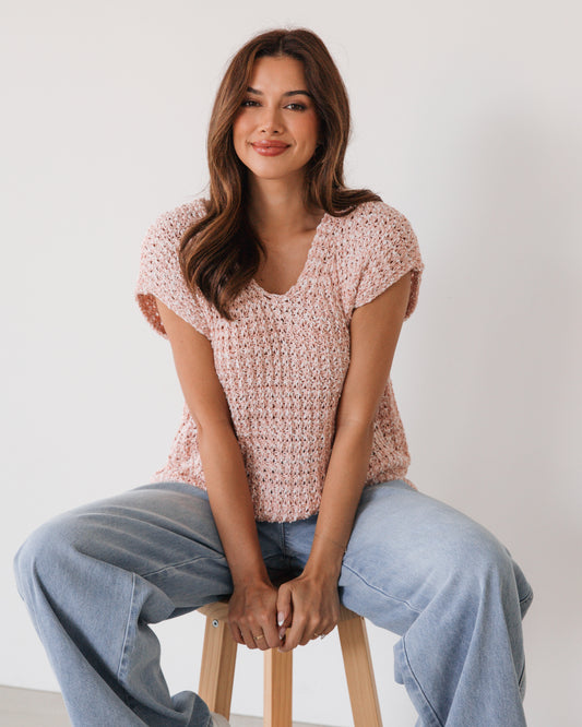LOL22533/O RELAXED V-NECK KNIT