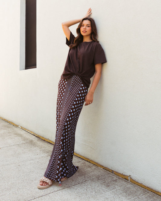 LOLE71062/O COCOA SPOT MAXI SKIRT