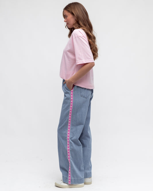 LOL70806/O LUNA DENIM WITH PINK HEARTS