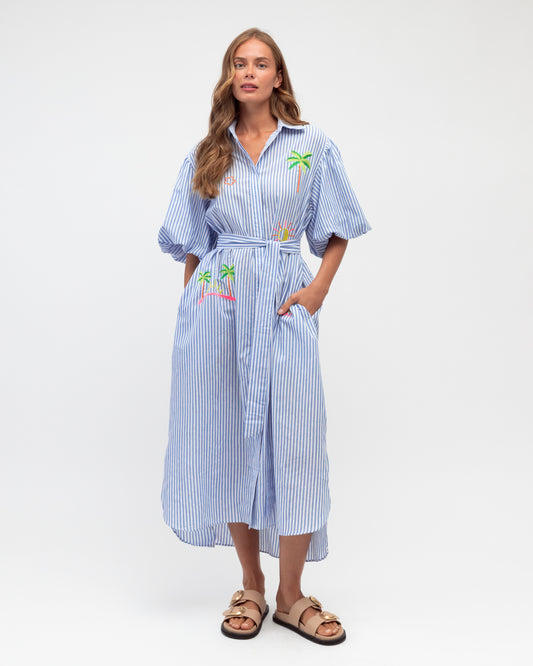 LOL70869/H EMBROIDERED SHIRT DRESS