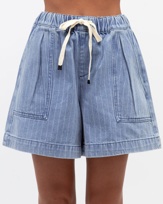 LOL70888/O Stripe Denim Shorts
