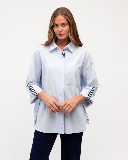LOL70929/O STRIPE TIRIM SHIRT