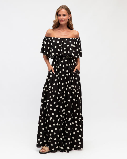 LOL70959/O SPOT OFF SHOULDER MAXI