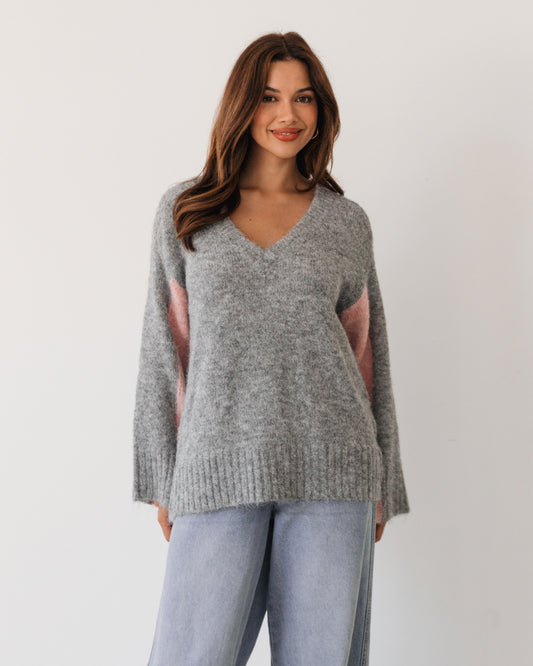 LOL70992/O V NECK KNIT