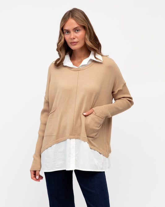 LOL71105/O LAYERED KNIT