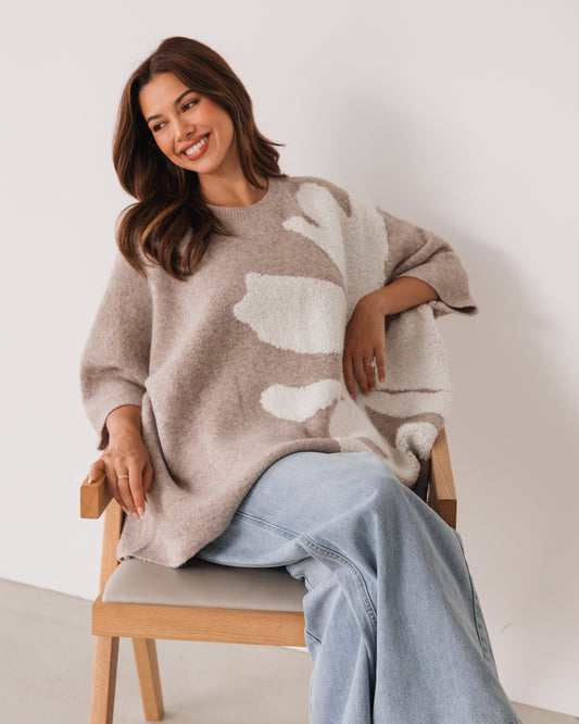 LOL71106/O FLORAL KNIT