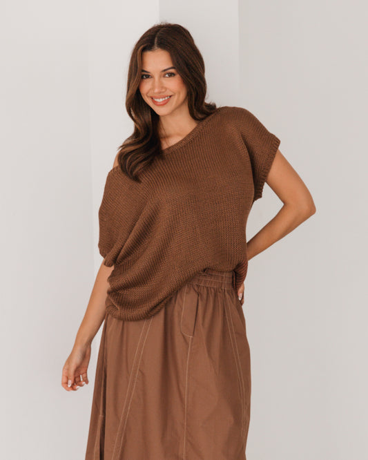LOL71115/O OFF SHOULDER KNIT TOP