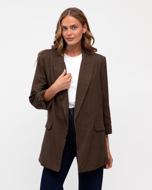 LOL71138/O ROLLED SLEEVE BLAZER